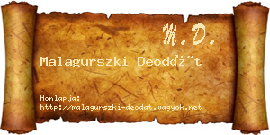 Malagurszki Deodát névjegykártya
